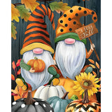 Fall Gnomes Pumpkins | Diamond Painting Design - Full Drill Diamond Art with 5d Square or Round Diamonds - AB Drills Available