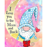 Gnome Moon | Diamond Painting Design - Full Drill Diamond Art with 5d Square or Round Diamonds - AB Drills Available