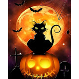 Halloween Cat | Diamond Painting Design - Full Drill Diamond Art with 5d Square or Round Diamonds - AB Drills Available