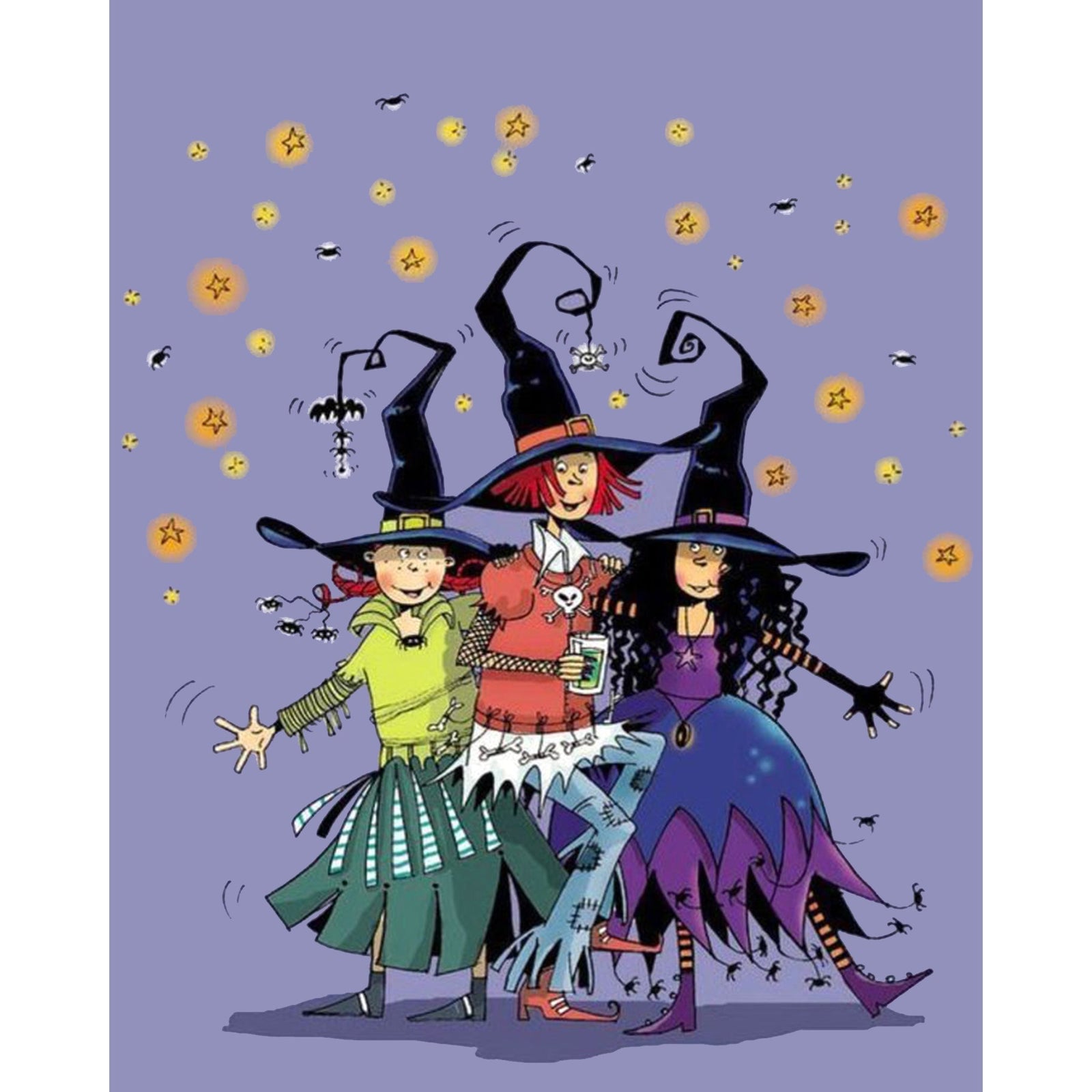 Cheerful Little Witches | Diamond Painting Design - Full Drill Diamond Art with 5d Square or Round Diamonds - AB Drills Available