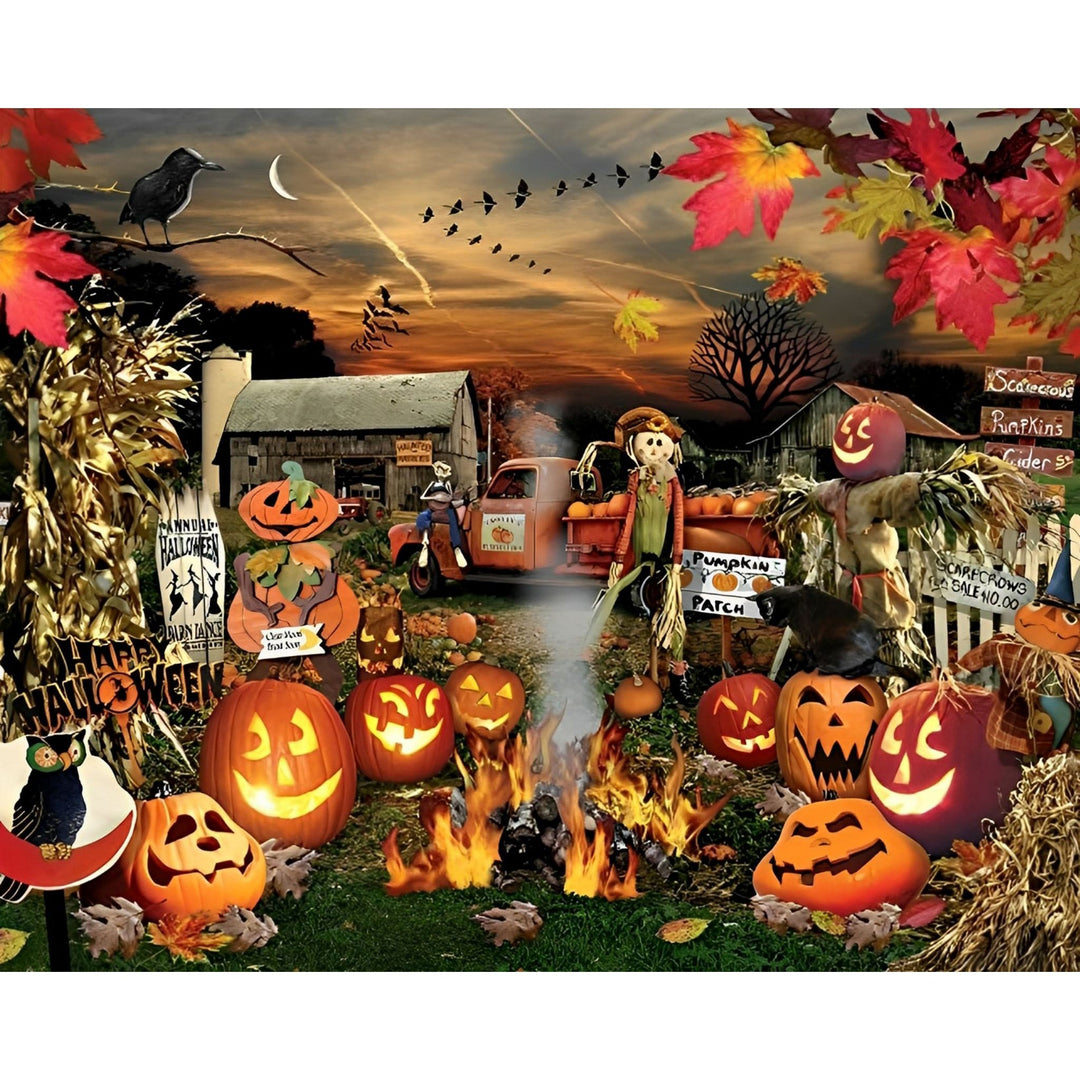 Halloween Pumpkin Scarecrow | Diamond Painting