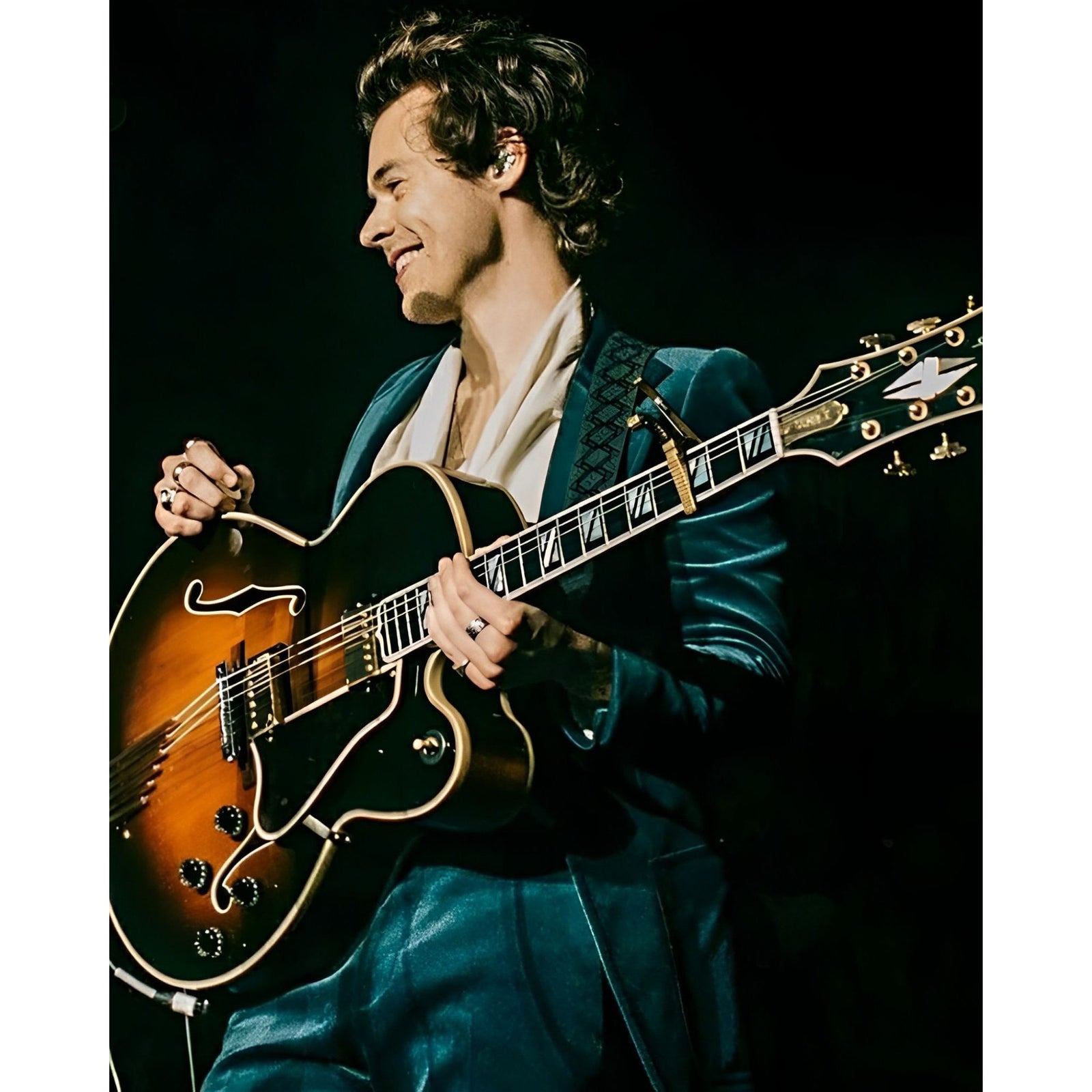 Harry Styles and Guitar | Diamond Painting Design - Full Drill Diamond Art with 5d Square or Round Diamonds - AB Drills Available