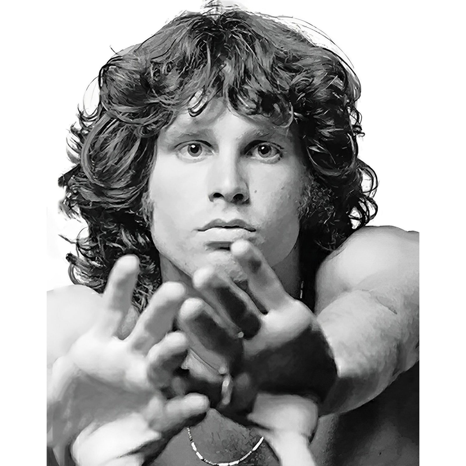 Jim Morrison Black and White | Diamond Painting Design - Full Drill Diamond Art with 5d Square or Round Diamonds - AB Drills Available