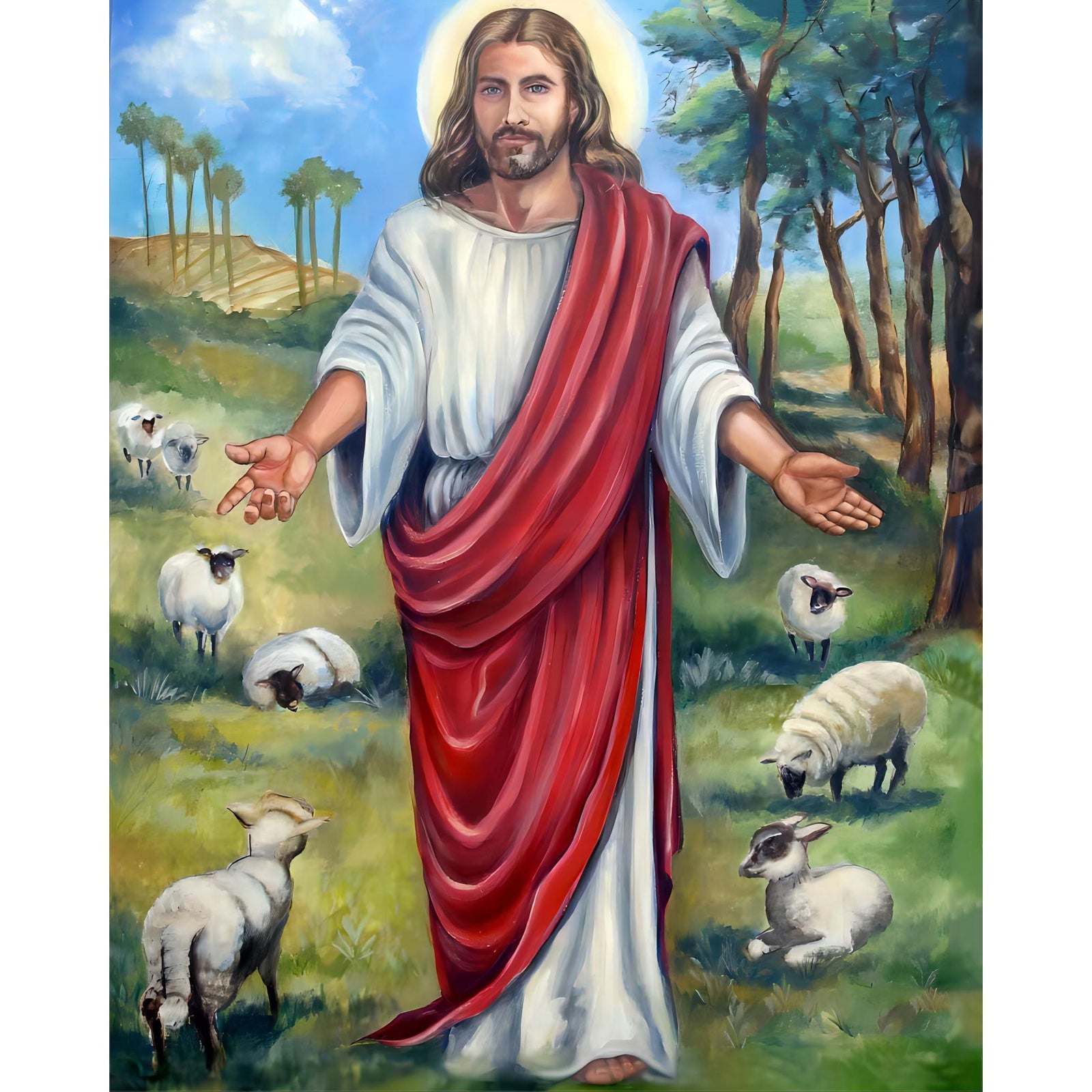 Jesus Shepherd | Diamond Painting Design - Full Drill Diamond Art with 5d Square or Round Diamonds - AB Drills Available