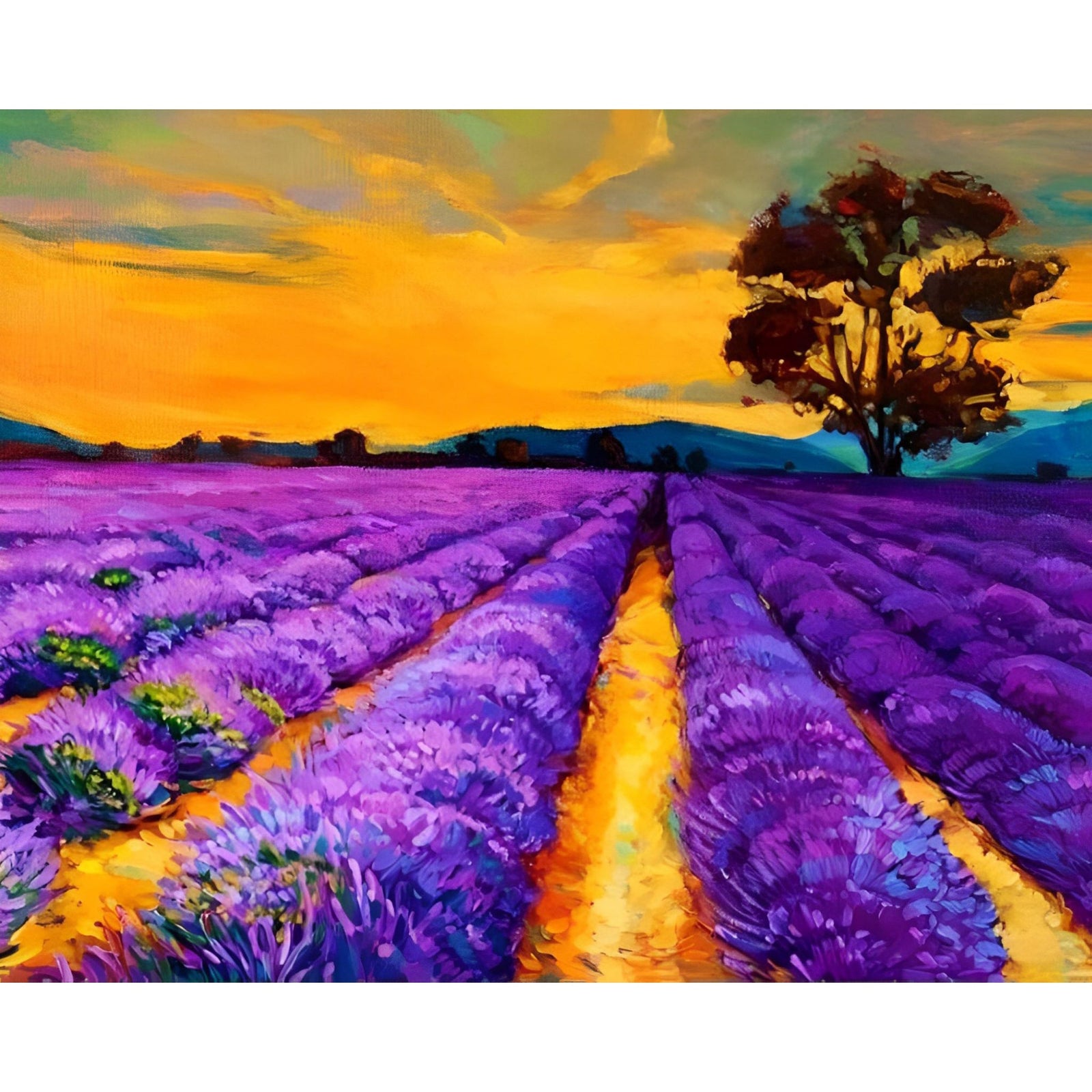 Lavender fields | Diamond Painting Design - Full Drill Diamond Art with 5d Square or Round Diamonds - AB Drills Available