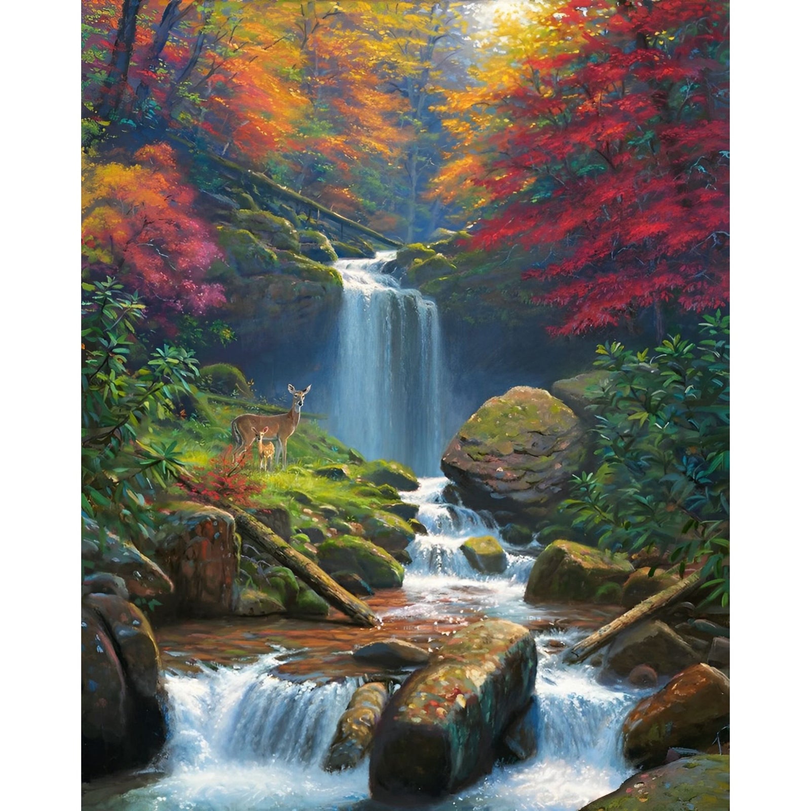 Beautiful Waterfall | Diamond Painting Design - Full Drill Diamond Art with 5d Square or Round Diamonds - AB Drills Available