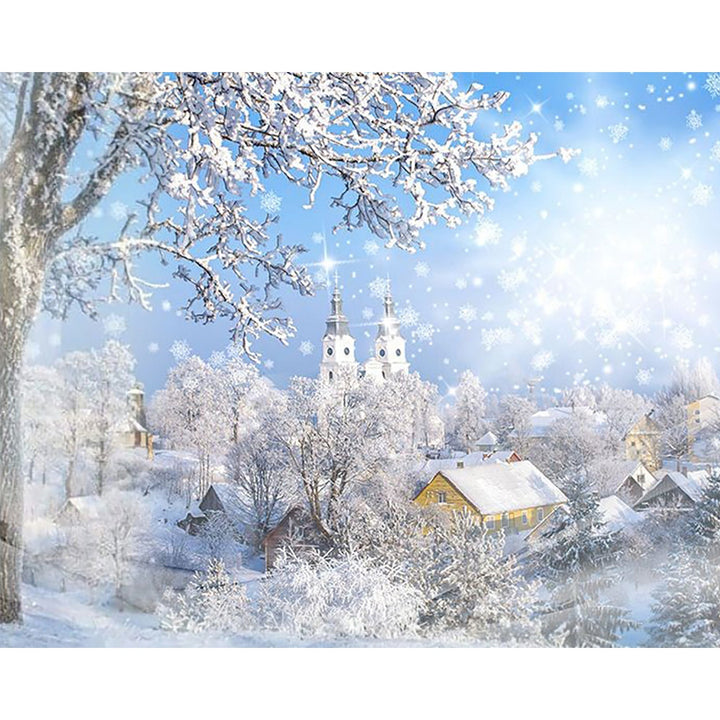 Cold Winter Village | Diamond Painting