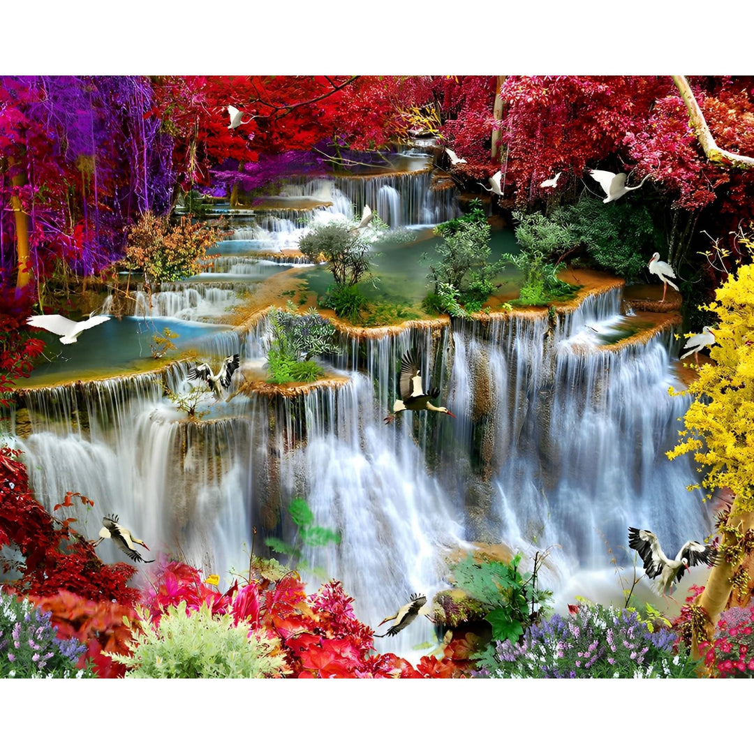 Fairytale Forest with Waterfall | Diamond Painting