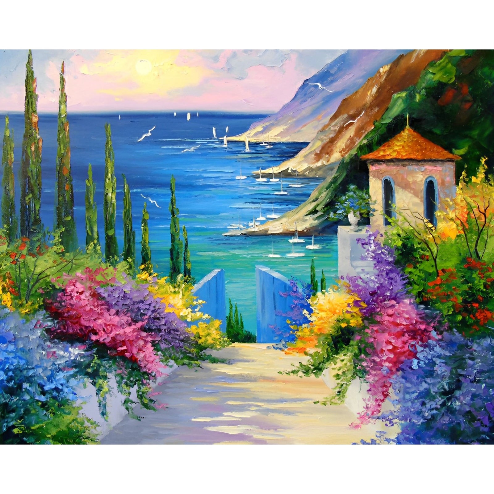 Summer Scenery | Diamond Painting Design - Full Drill Diamond Art with 5d Square or Round Diamonds - AB Drills Available