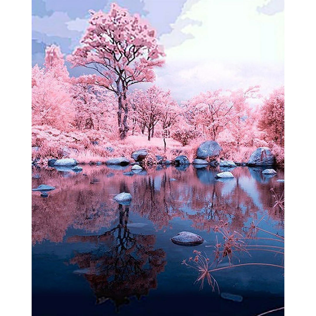 Reflection of Pink Woods | Diamond Painting