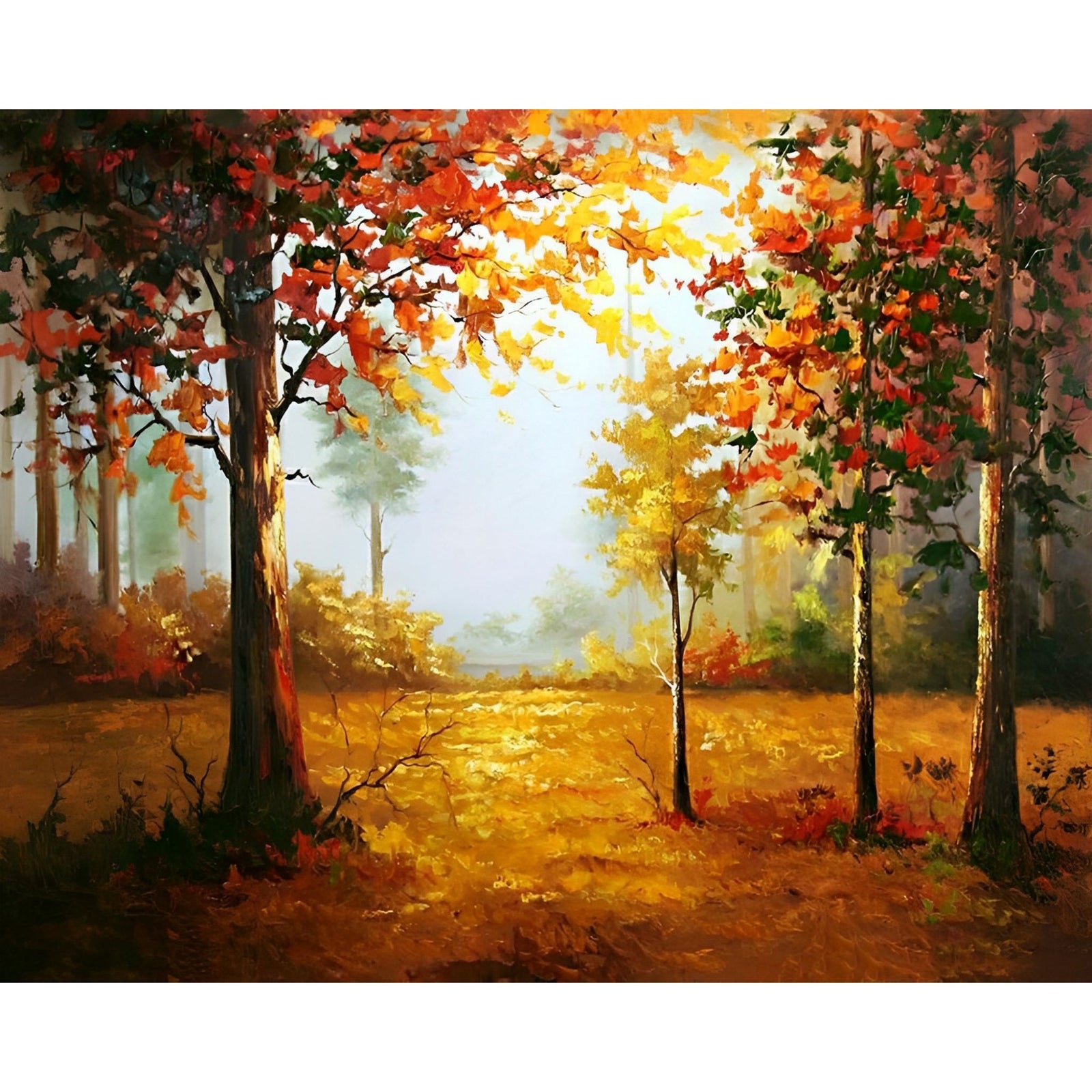 Forest in the Fall | Diamond Painting Design - Full Drill Diamond Art with 5d Square or Round Diamonds - AB Drills Available