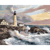 Stormy Seas Lighthouse | Diamond Painting Design - Full Drill Diamond Art with 5d Square or Round Diamonds - AB Drills Available