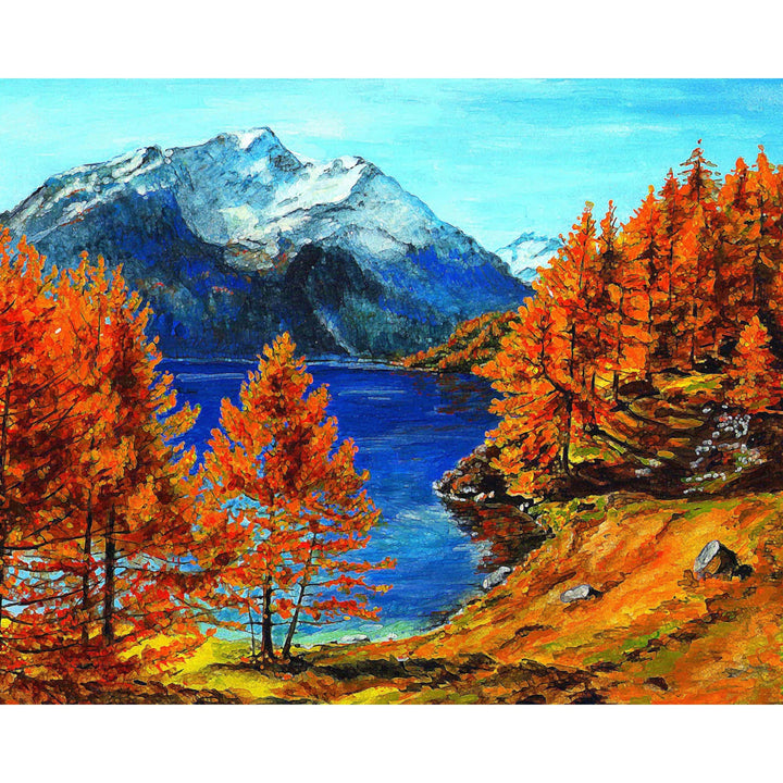 Mountain Fall Lake Scenery | Diamond Painting