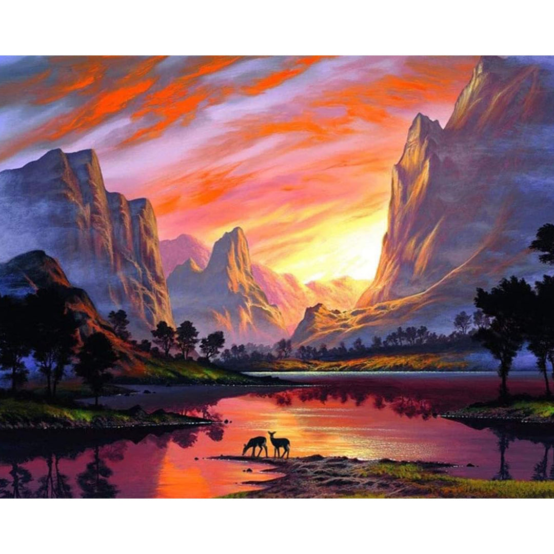 Mountain Red Sunset | Diamond Painting