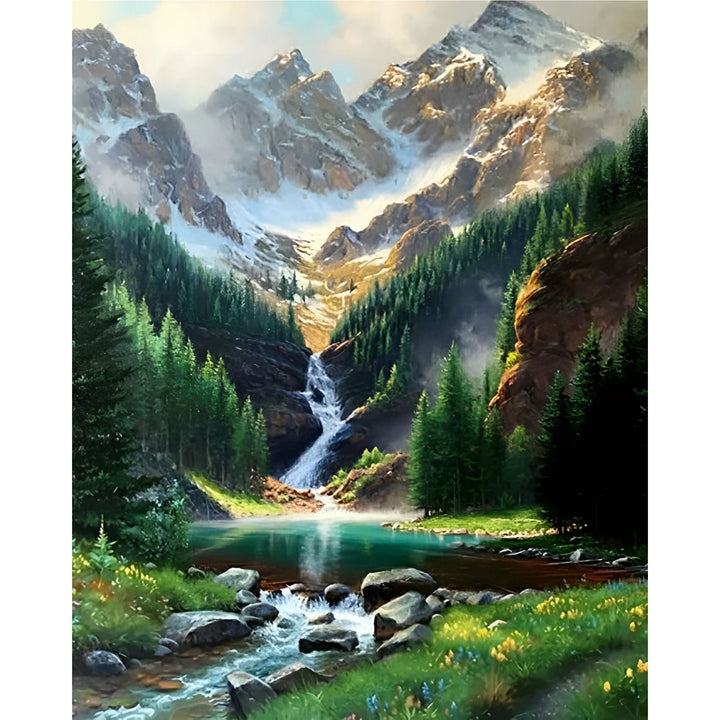 Rocky Mountain Waterfall | Diamond Painting