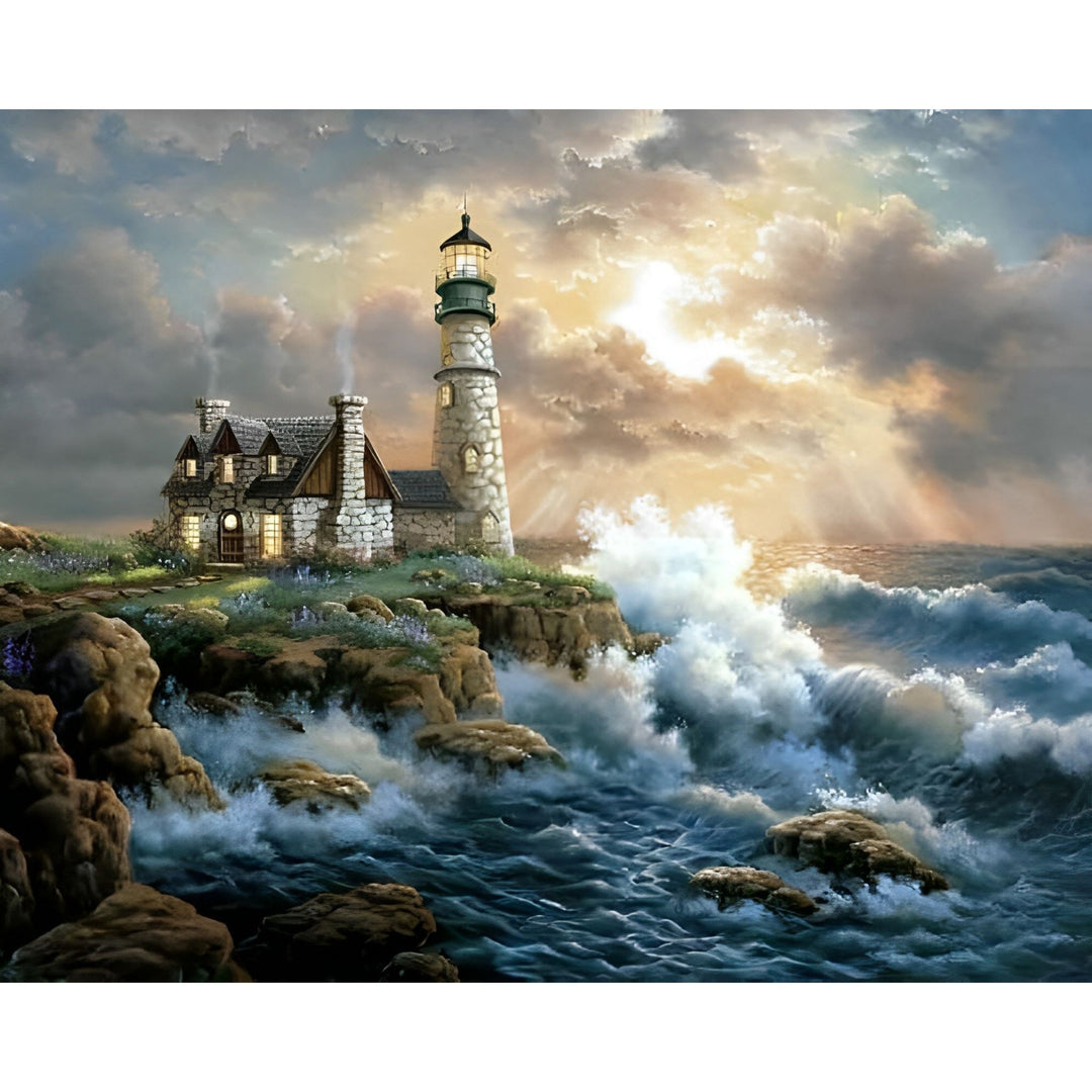 Crashing Waves Lighthouse | Diamond Painting
