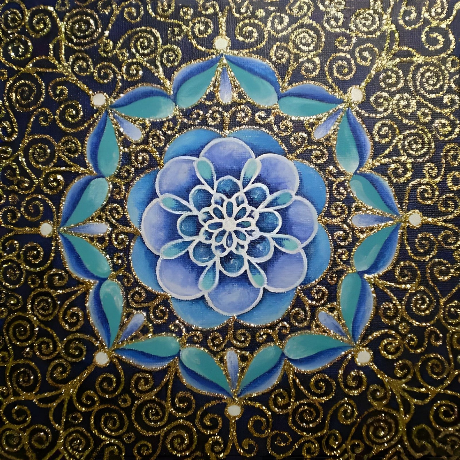 Mandalas in Blue and Gold | Diamond Painting Design - Full Drill Diamond Art with 5d Square or Round Diamonds - AB Drills Available