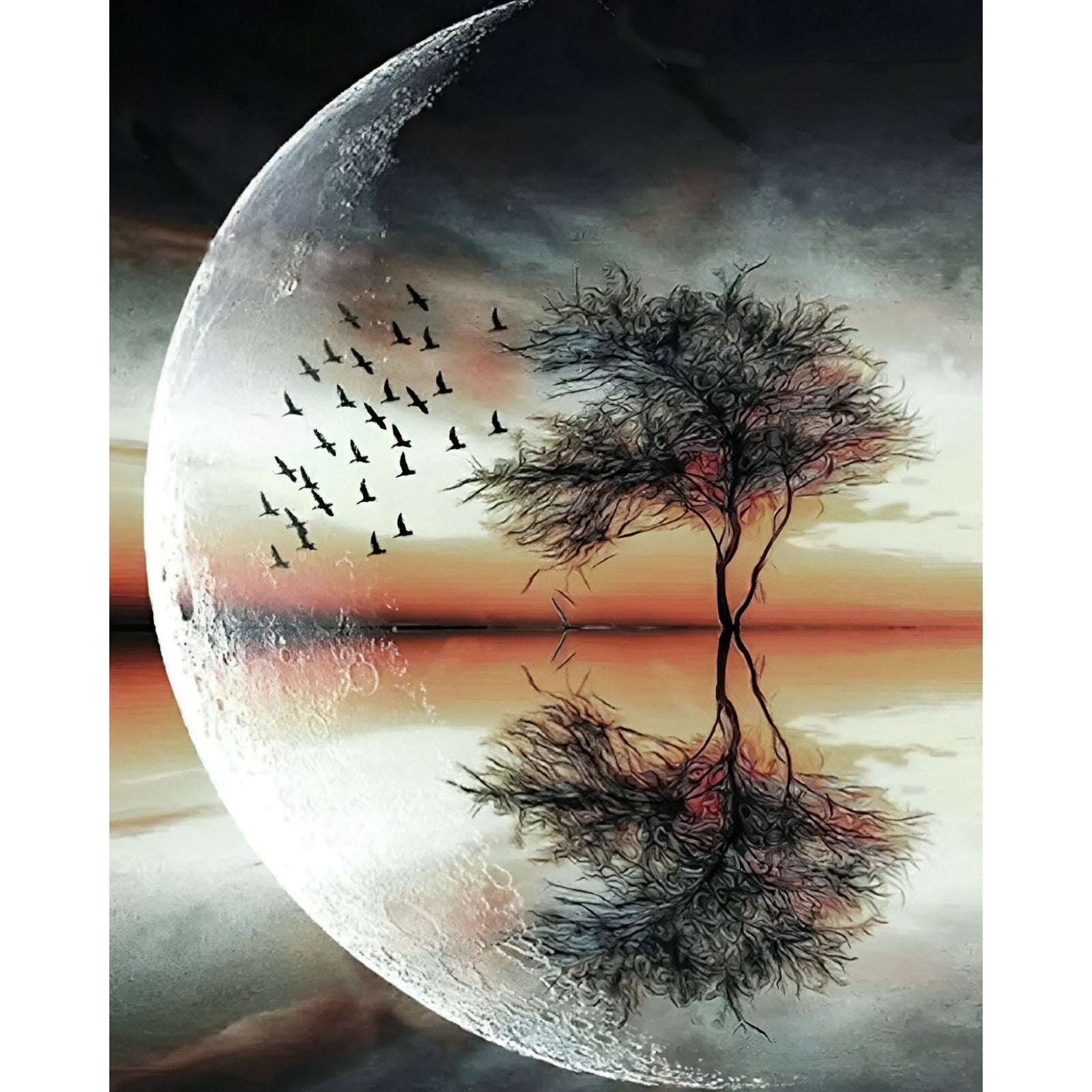 Moon Scenery | Diamond Painting Design - Full Drill Diamond Art with 5d Square or Round Diamonds - AB Drills Available