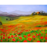 Field of Red Flowers | Diamond Painting Design - Full Drill Diamond Art with 5d Square or Round Diamonds - AB Drills Available
