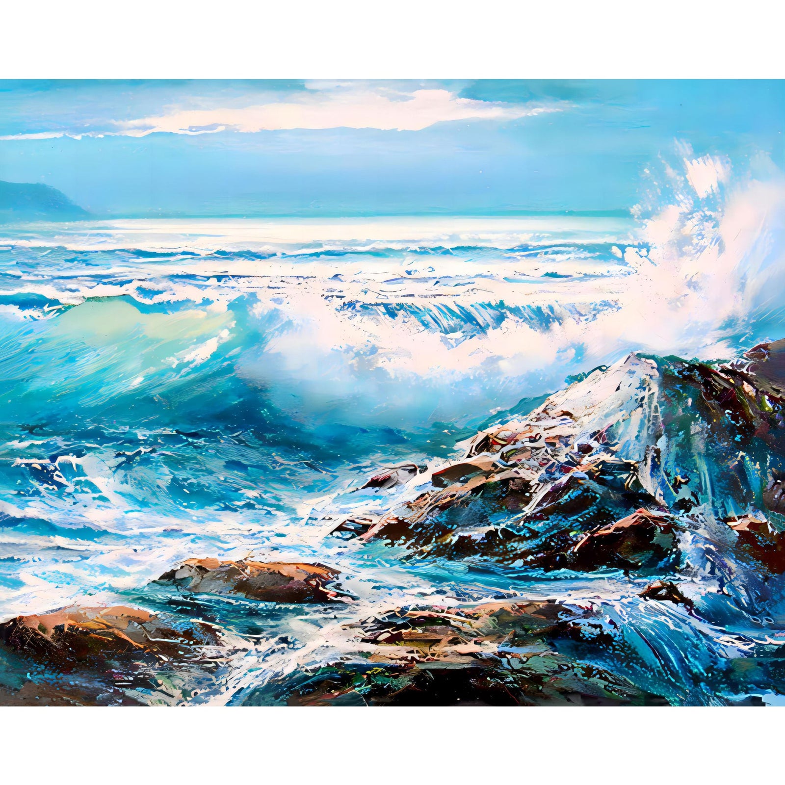 Ocean Waves | Diamond Painting Design - Full Drill Diamond Art with 5d Square or Round Diamonds - AB Drills Available