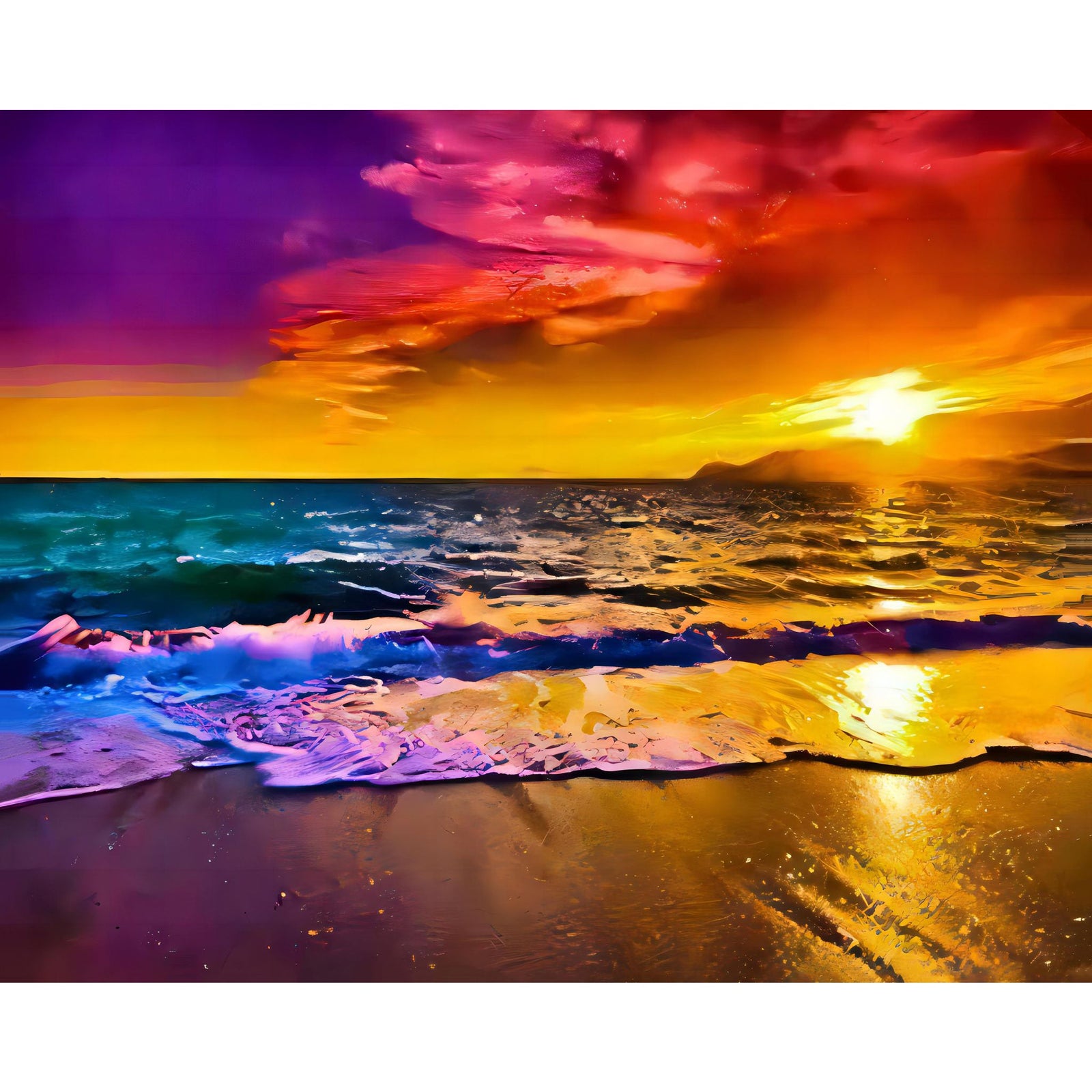 Ocean Sunset | Diamond Painting Design - Full Drill Diamond Art with 5d Square or Round Diamonds - AB Drills Available