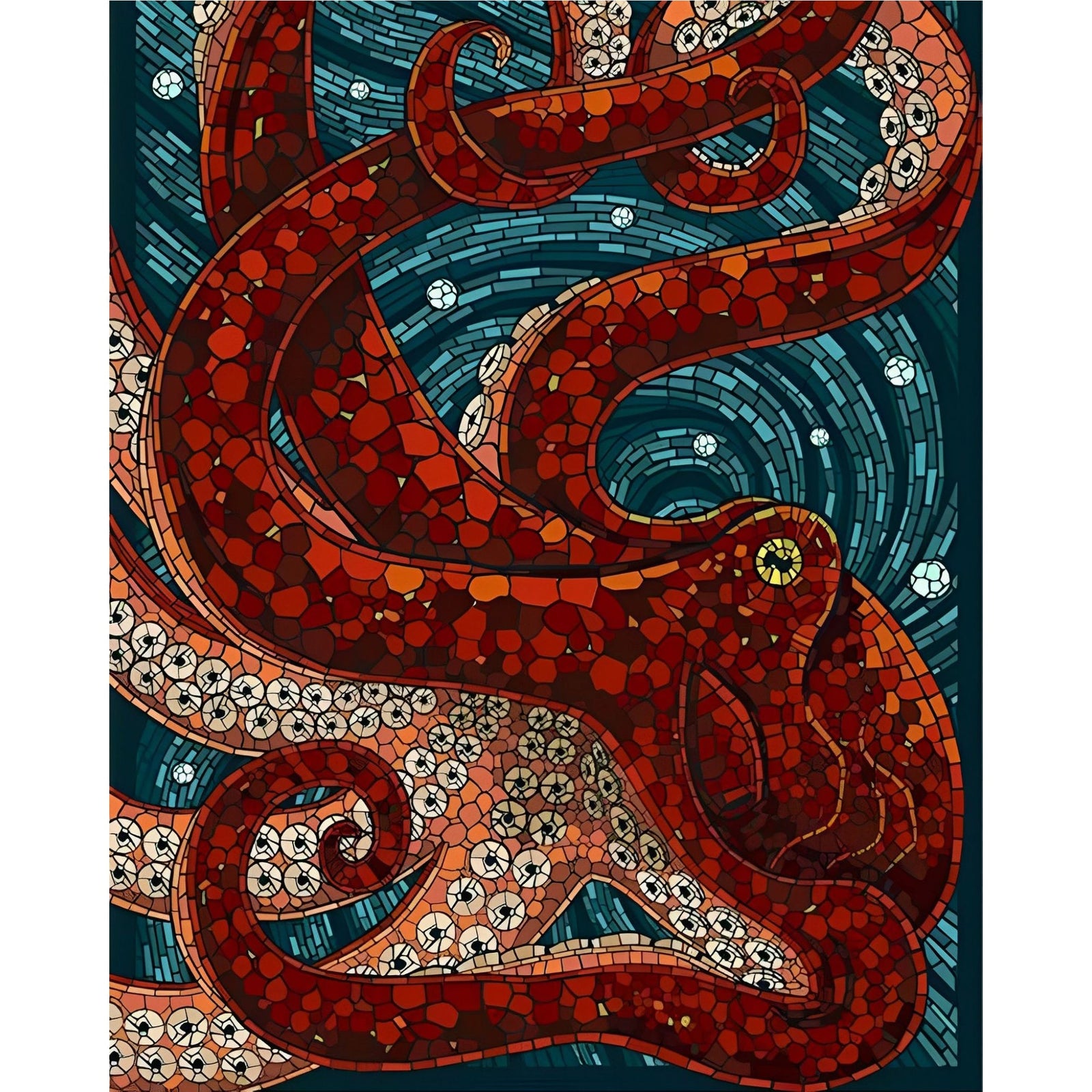 Giant Octopus | Diamond Painting Design - Full Drill Diamond Art with 5d Square or Round Diamonds - AB Drills Available