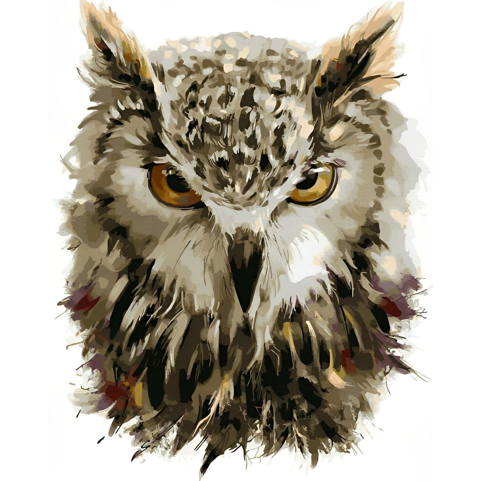 Owl Portrait | Diamond Painting Design - Full Drill Diamond Art with 5d Square or Round Diamonds - AB Drills Available