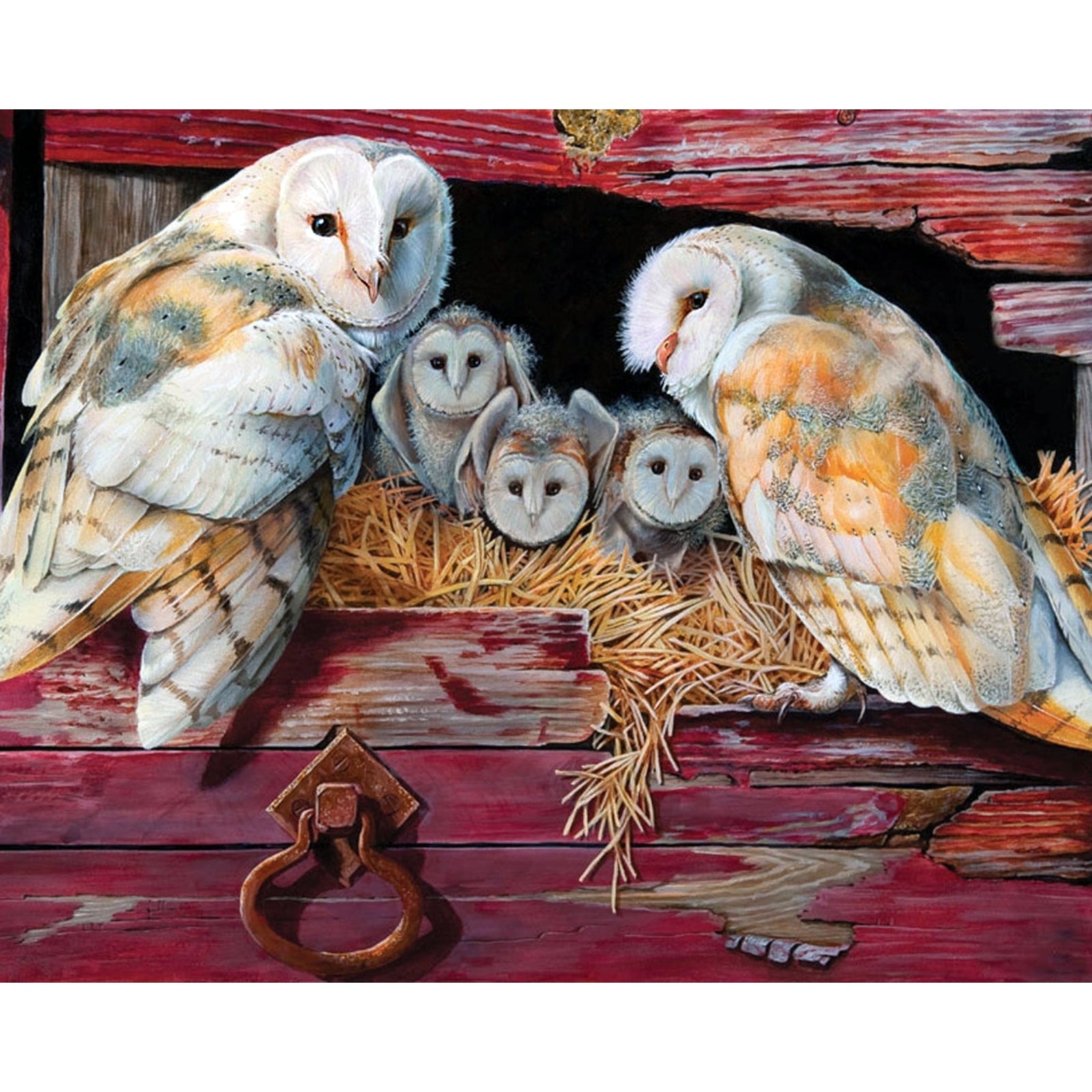 Owl Family | Diamond Painting Design - Full Drill Diamond Art with 5d Square or Round Diamonds - AB Drills Available