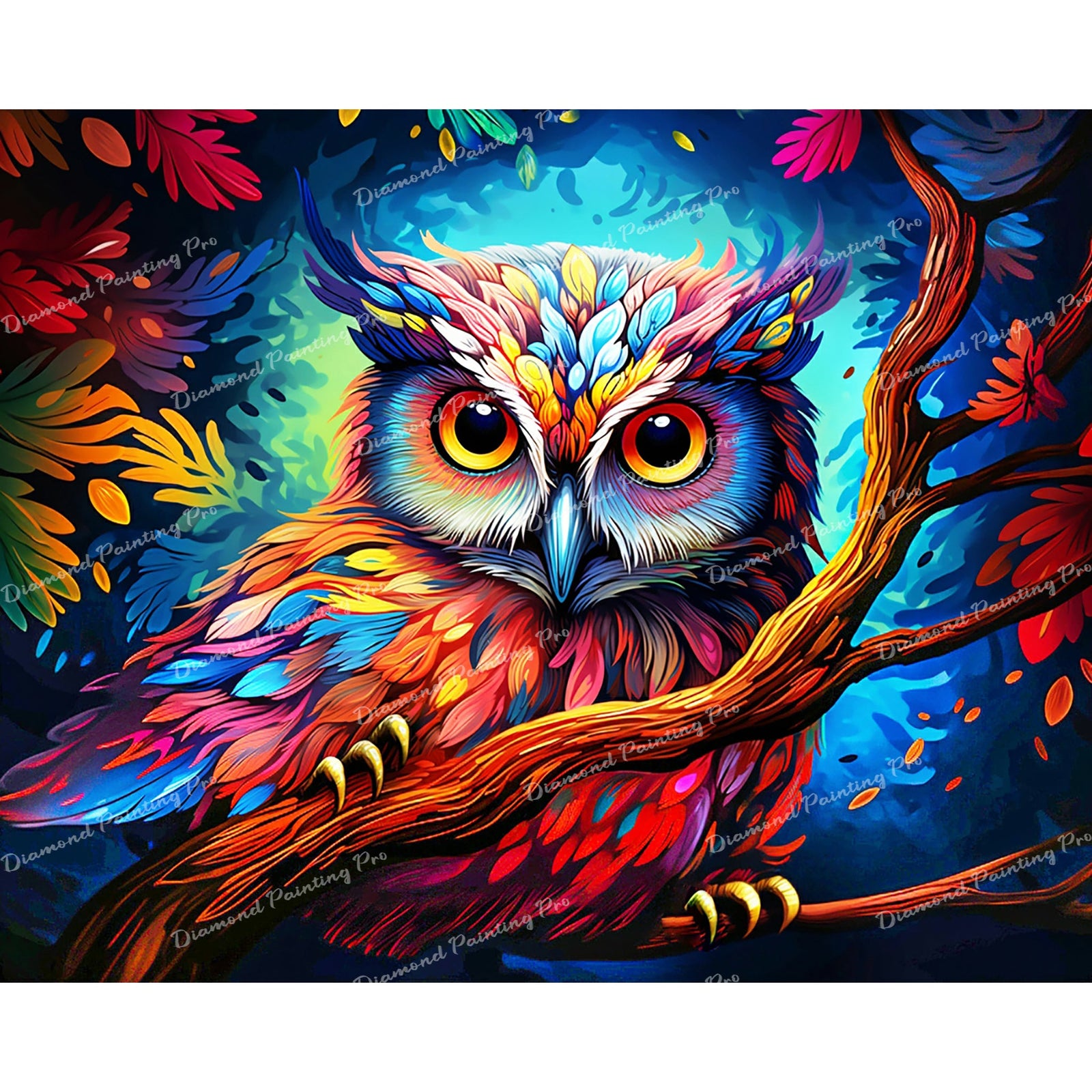 Mystical Night Owl Reverie | Diamond Painting Design - Full Drill Diamond Art with 5d Square or Round Diamonds - AB Drills Available