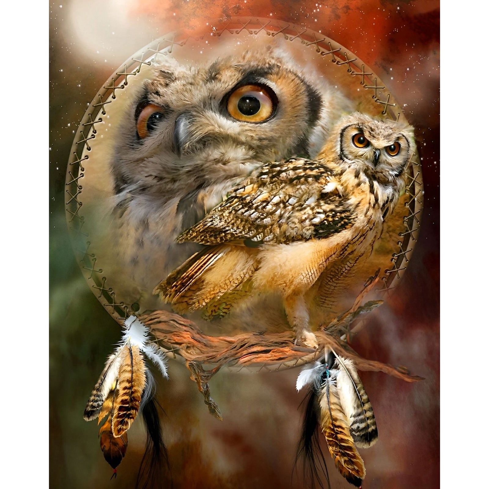 Spirit of the Owl | Diamond Painting Design - Full Drill Diamond Art with 5d Square or Round Diamonds - AB Drills Available