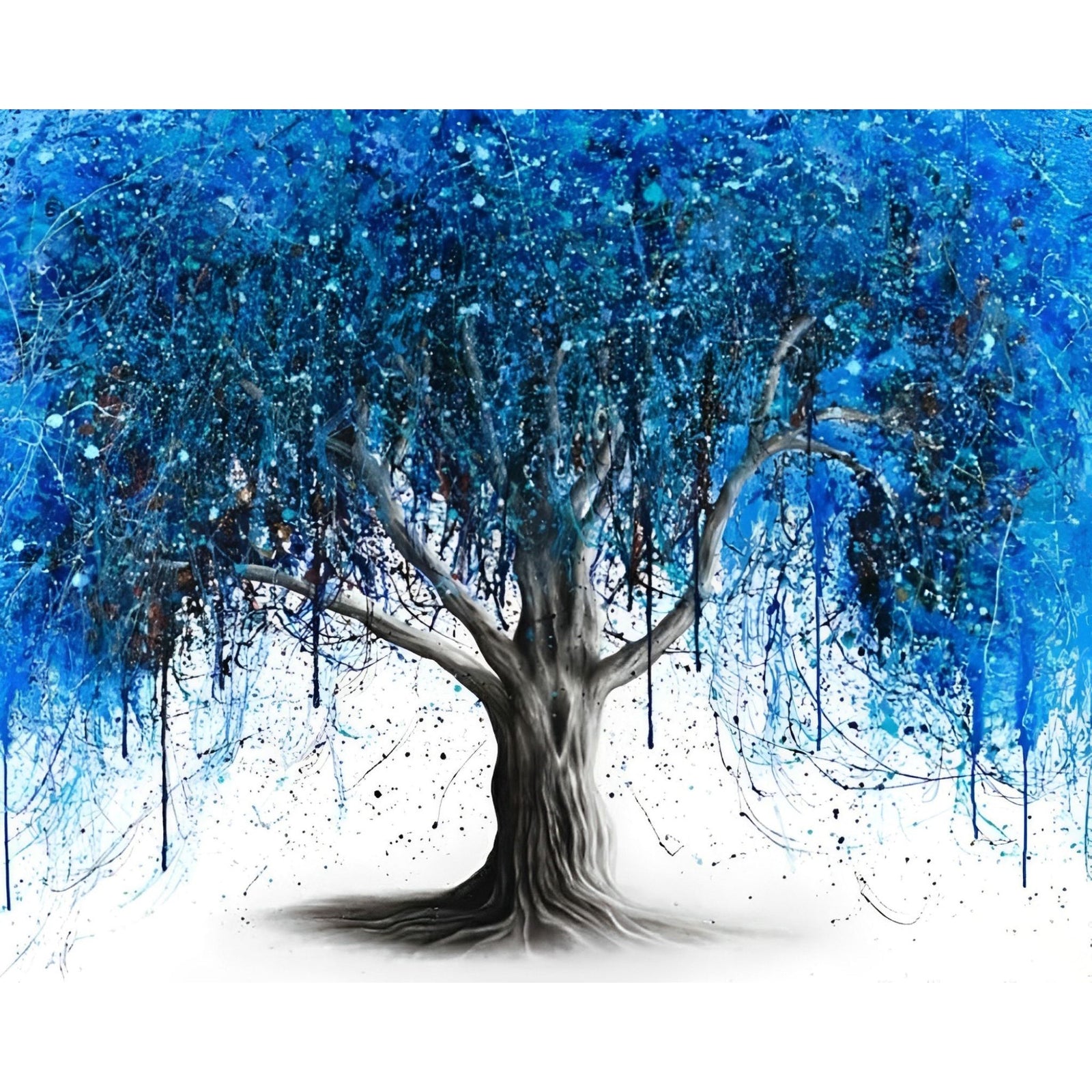 Blue Midnight Tree | Diamond Painting Design - Full Drill Diamond Art with 5d Square or Round Diamonds - AB Drills Available