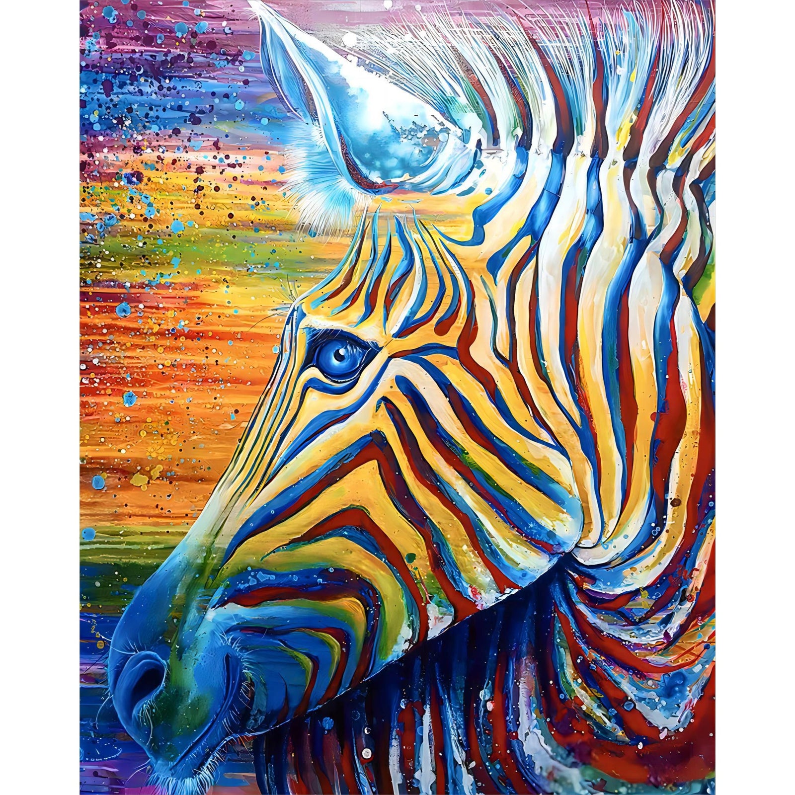 Zebra Abstract | Diamond Painting Design - Full Drill Diamond Art with 5d Square or Round Diamonds - AB Drills Available