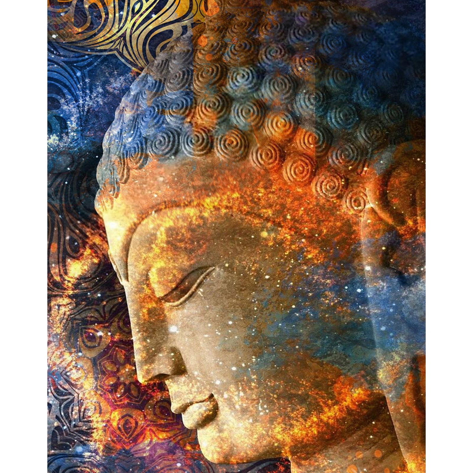 Buddha's Profile | Diamond Painting Design - Full Drill Diamond Art with 5d Square or Round Diamonds - AB Drills Available