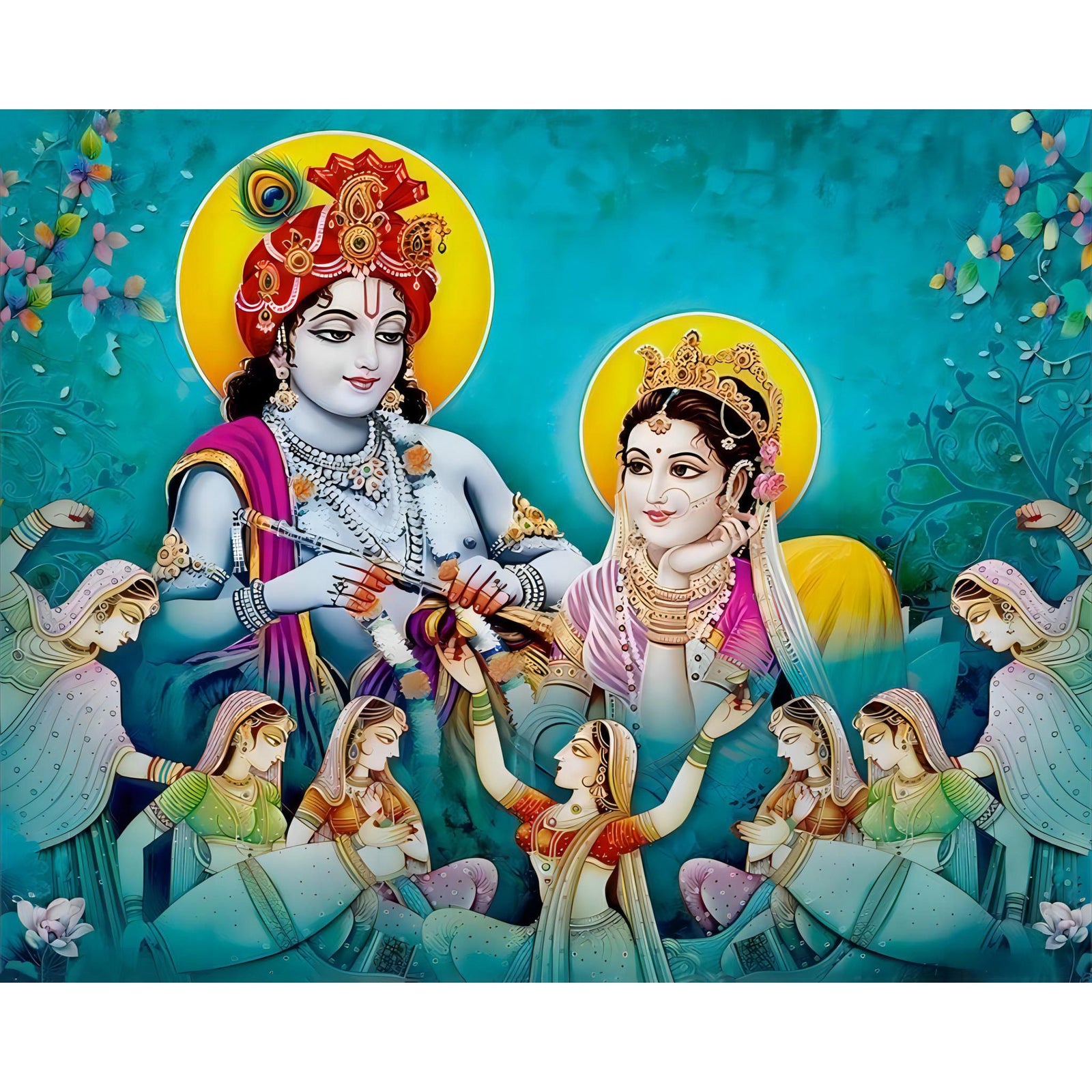 Lord Radha & Krishna Love Song | Diamond Painting Design - Full Drill Diamond Art with 5d Square or Round Diamonds - AB Drills Available