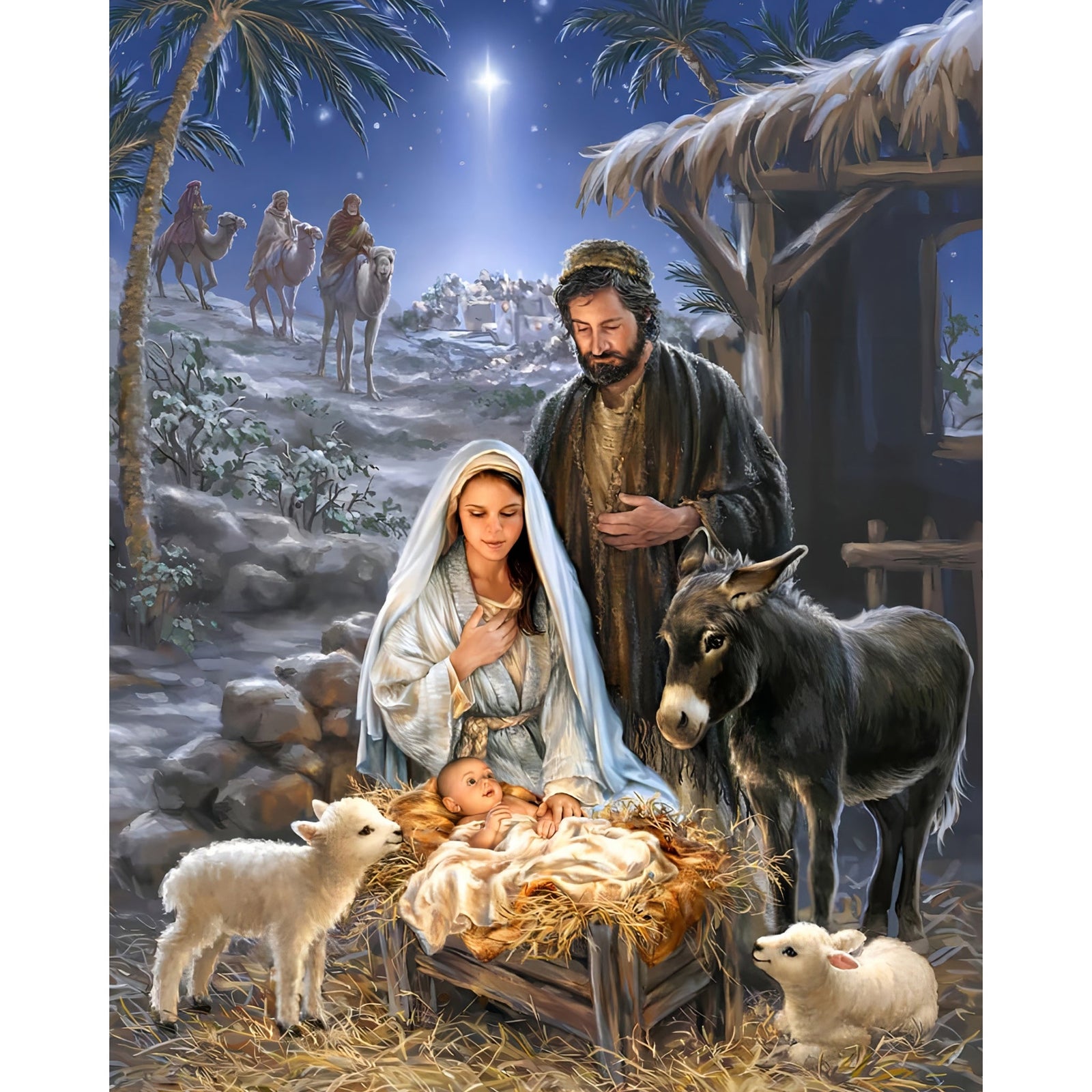 Birth of Jesus | Diamond Painting Design - Full Drill Diamond Art with 5d Square or Round Diamonds - AB Drills Available