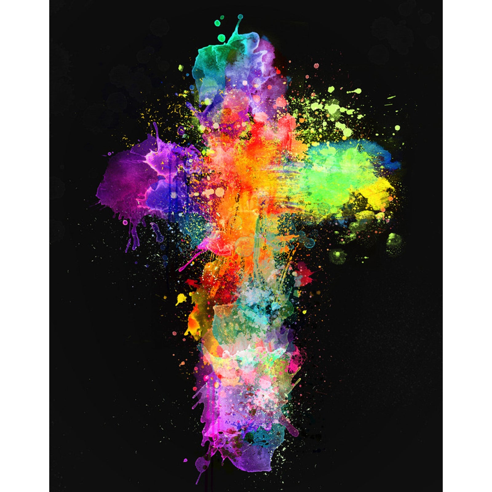 Rainbow Cross | Diamond Painting Design - Full Drill Diamond Art with 5d Square or Round Diamonds - AB Drills Available