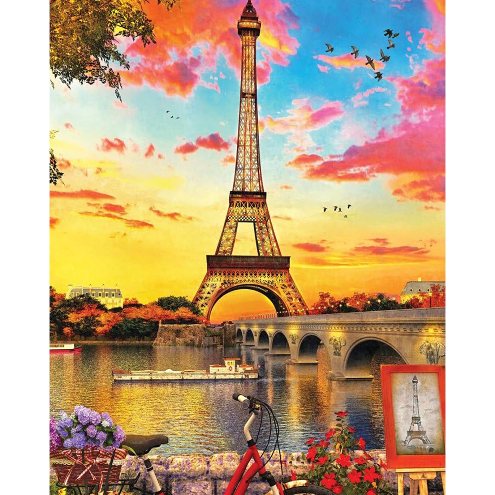 Vivid Eiffel Tower | Diamond Painting Design - Full Drill Diamond Art with 5d Square or Round Diamonds - AB Drills Available