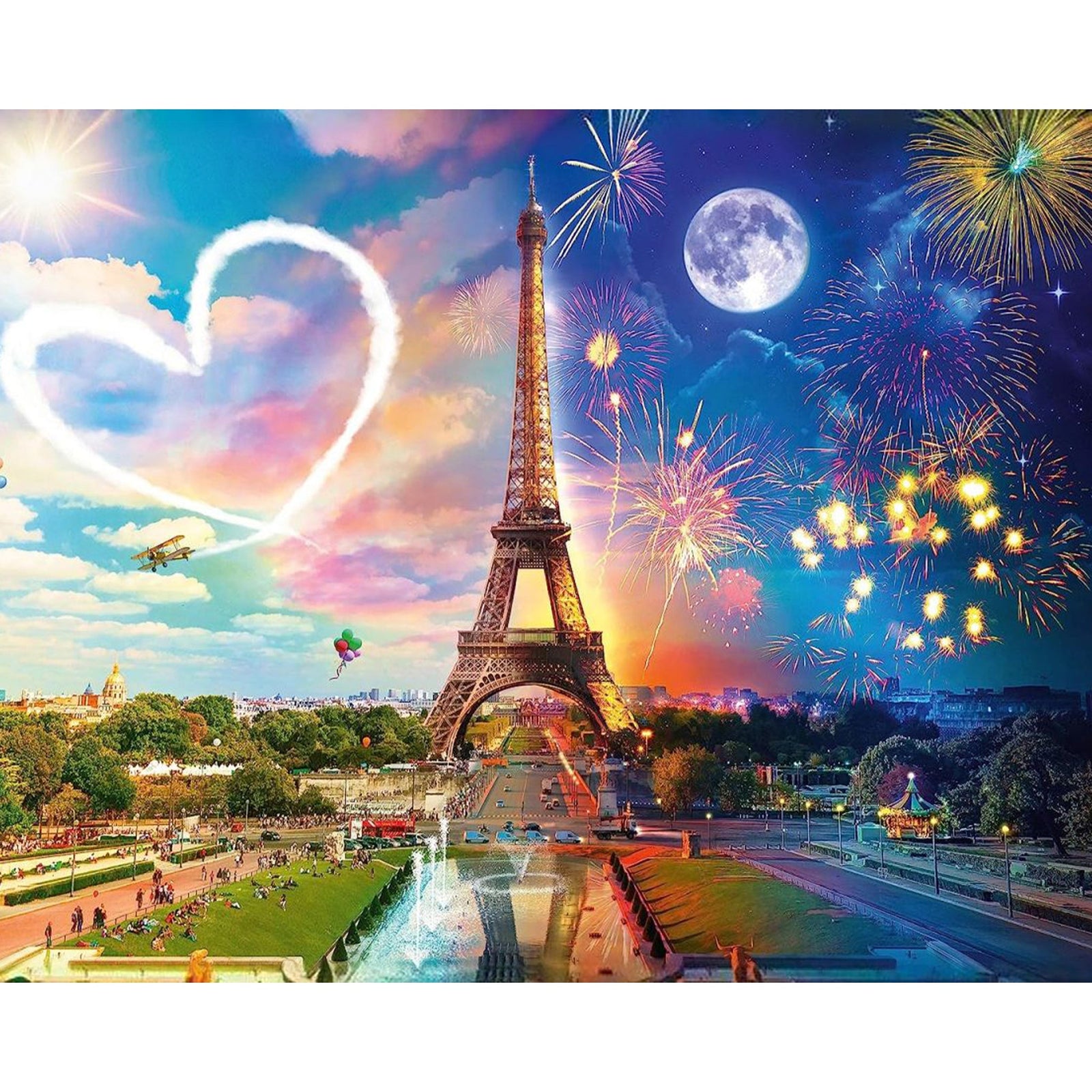 Romantic Eiffel Love | Diamond Painting Design - Full Drill Diamond Art with 5d Square or Round Diamonds - AB Drills Available