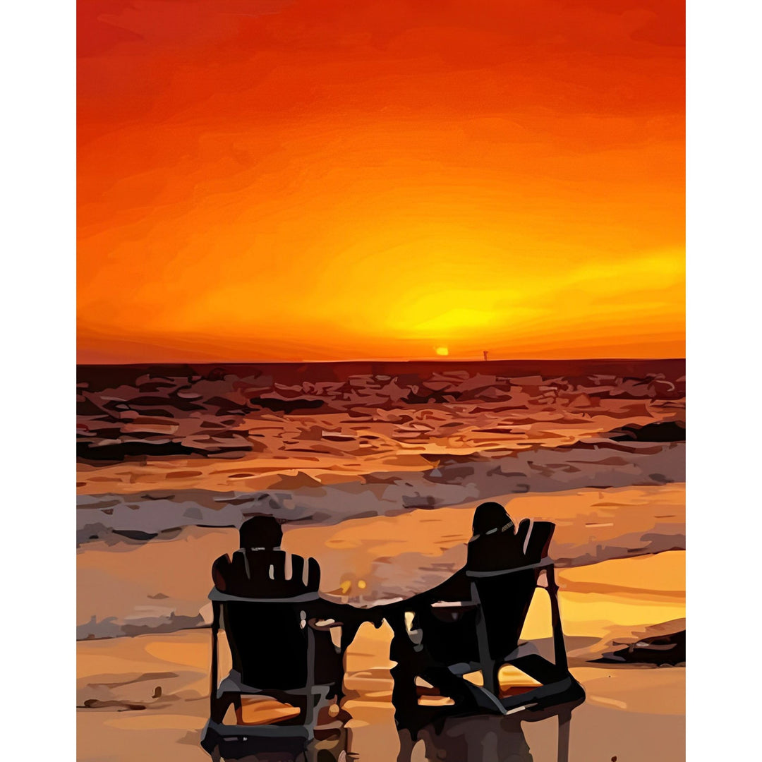Romantic Beach and Sunset | Diamond Painting
