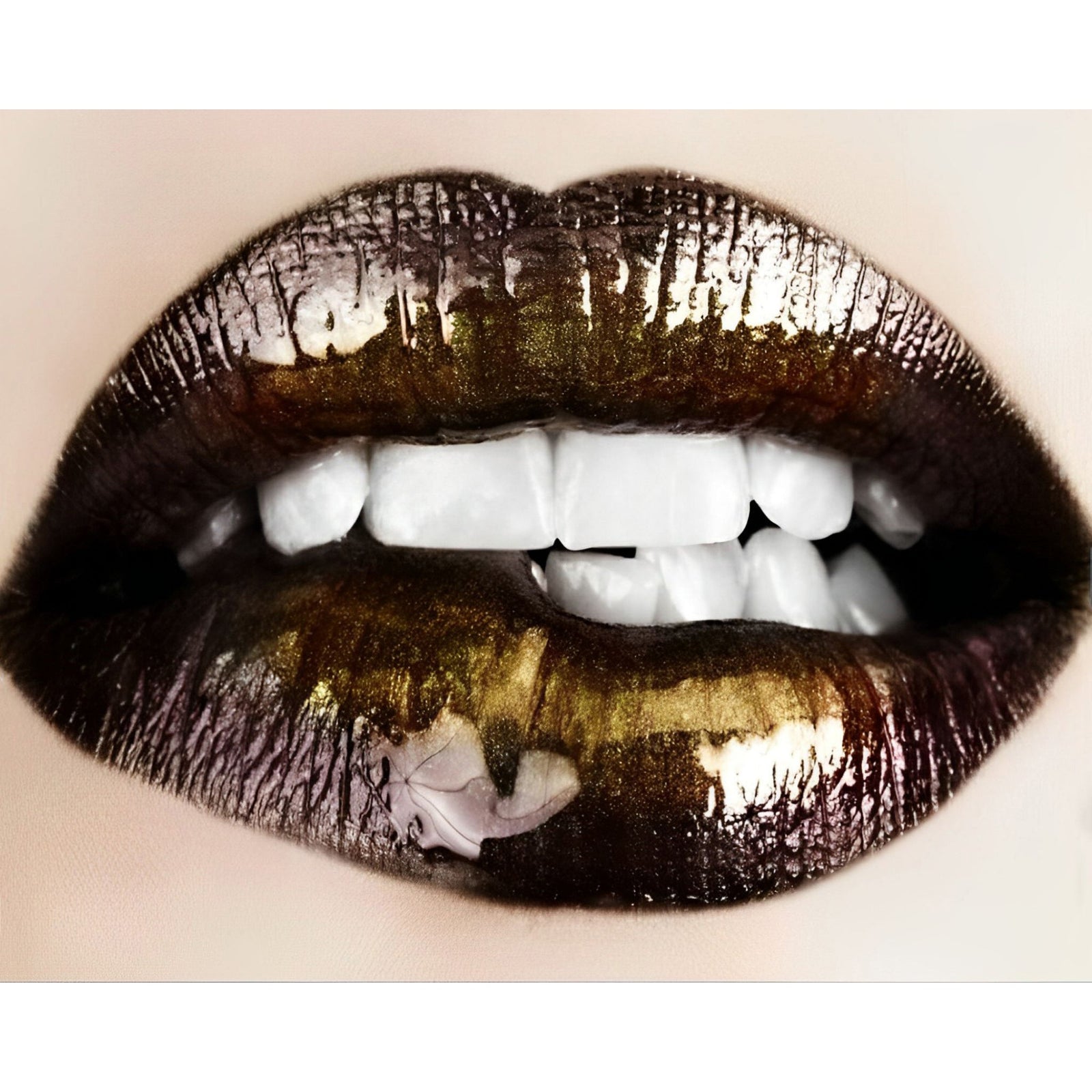 Black & Gold Lips | Diamond Painting Design - Full Drill Diamond Art with 5d Square or Round Diamonds - AB Drills Available