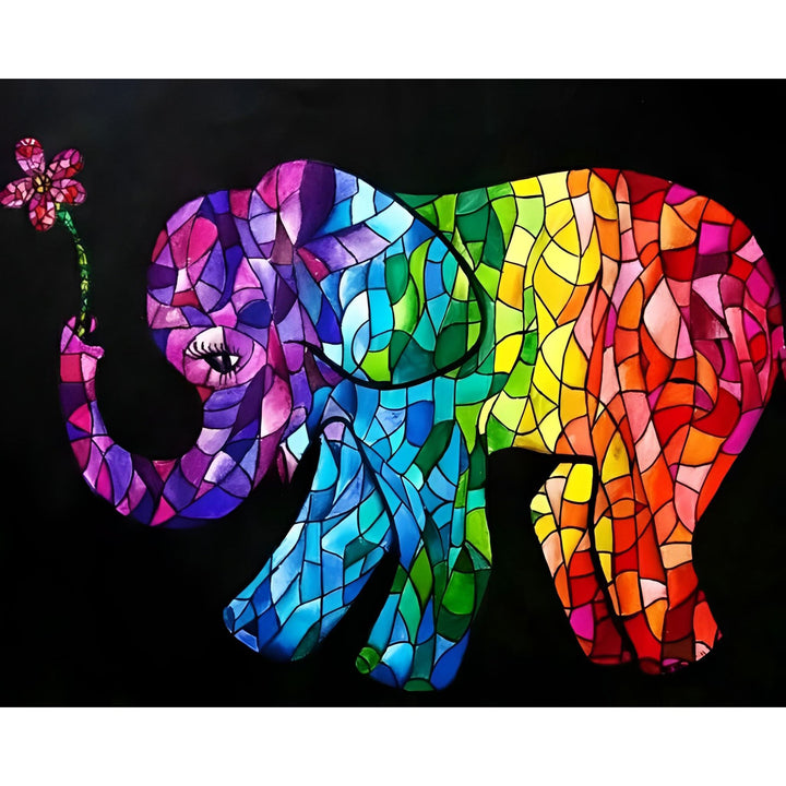 Stained Glass Elephant | Diamond Painting