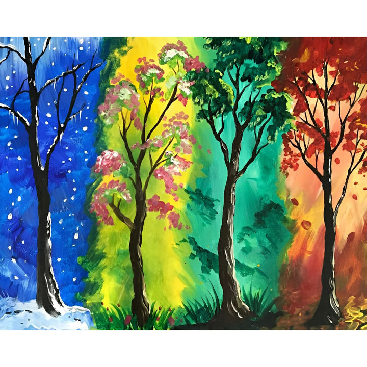 Four Seasons Colorful Tree | Diamond Painting