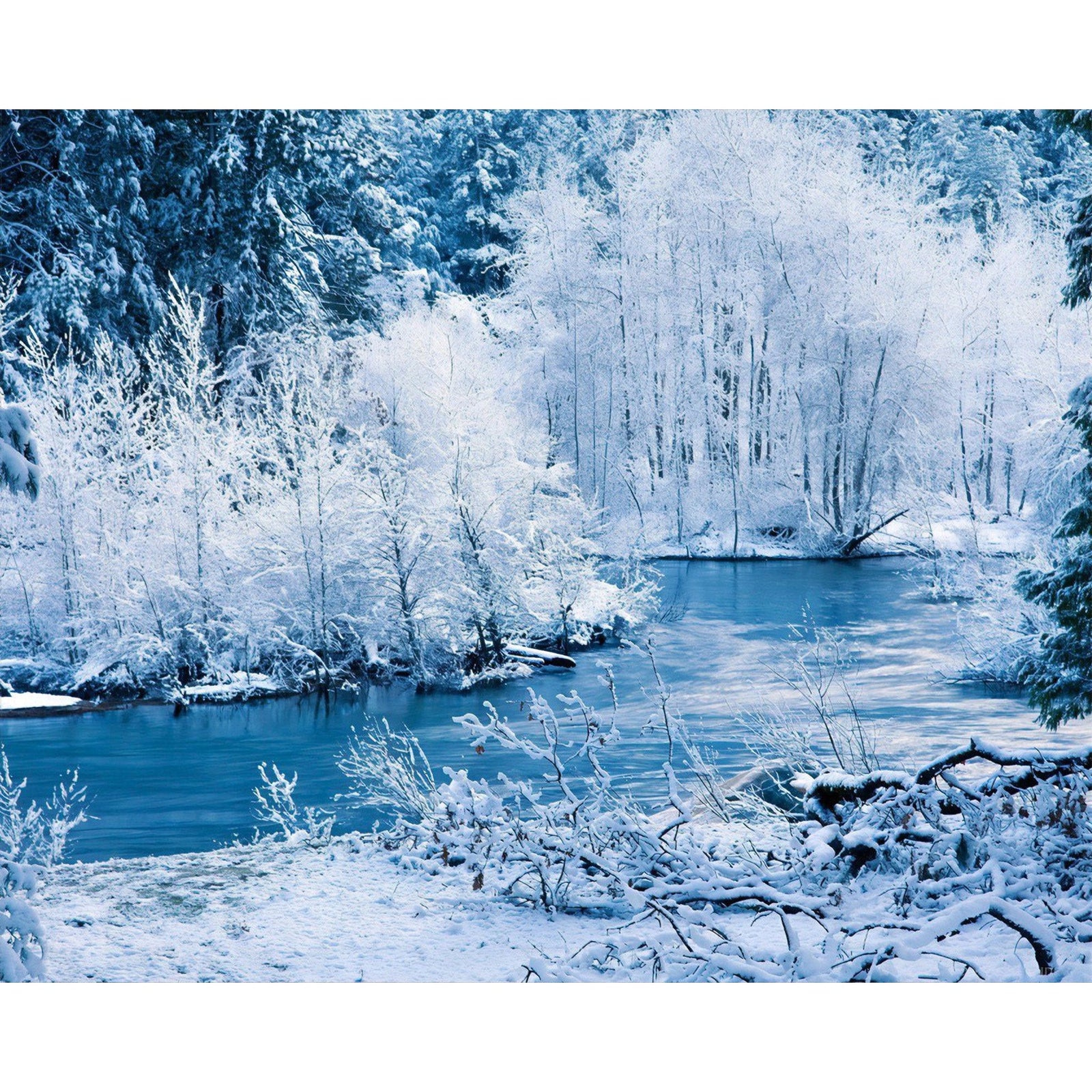 Winter Lake | Diamond Painting Design - Full Drill Diamond Art with 5d Square or Round Diamonds - AB Drills Available