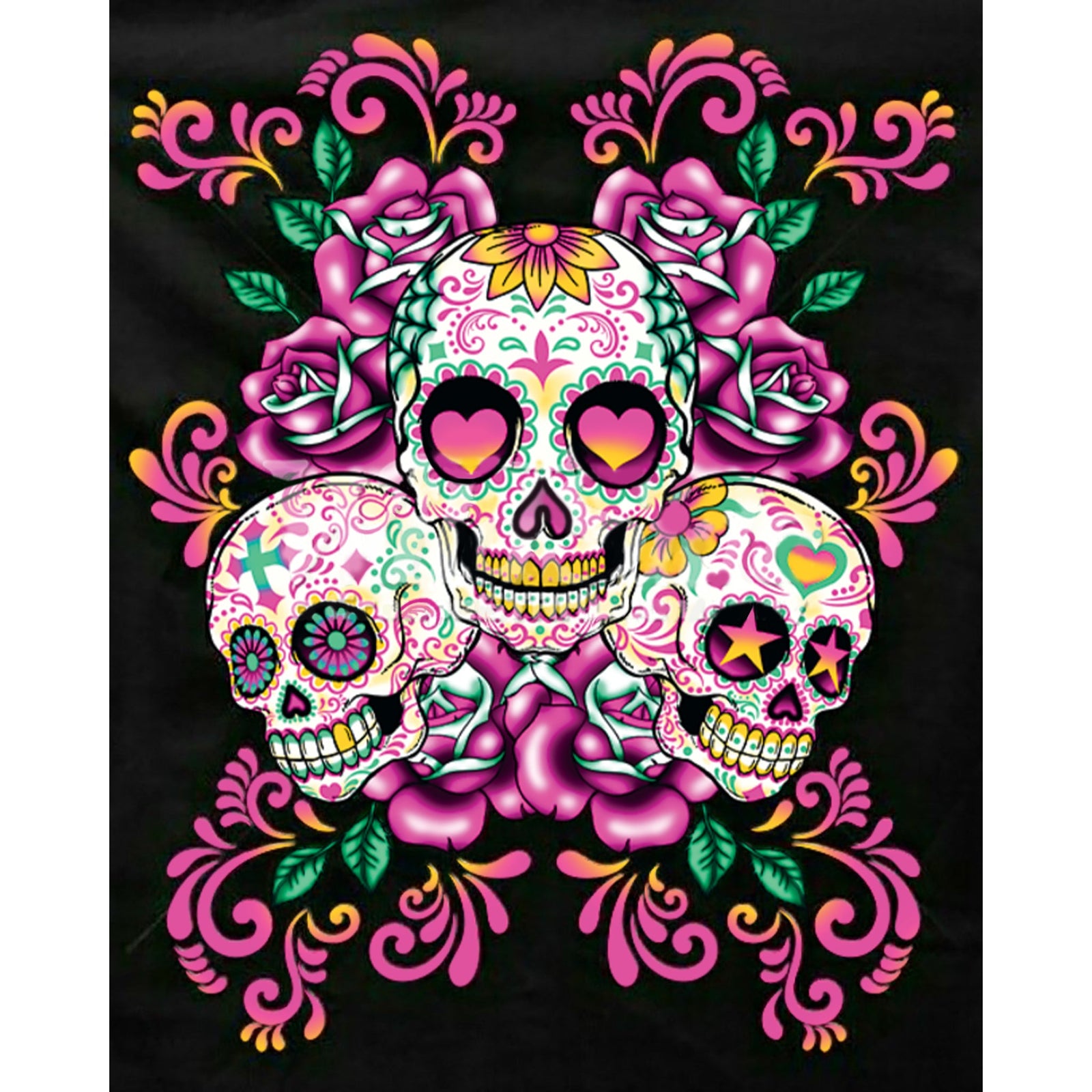 Floral Sugar Skull | Diamond Painting Design - Full Drill Diamond Art with 5d Square or Round Diamonds - AB Drills Available