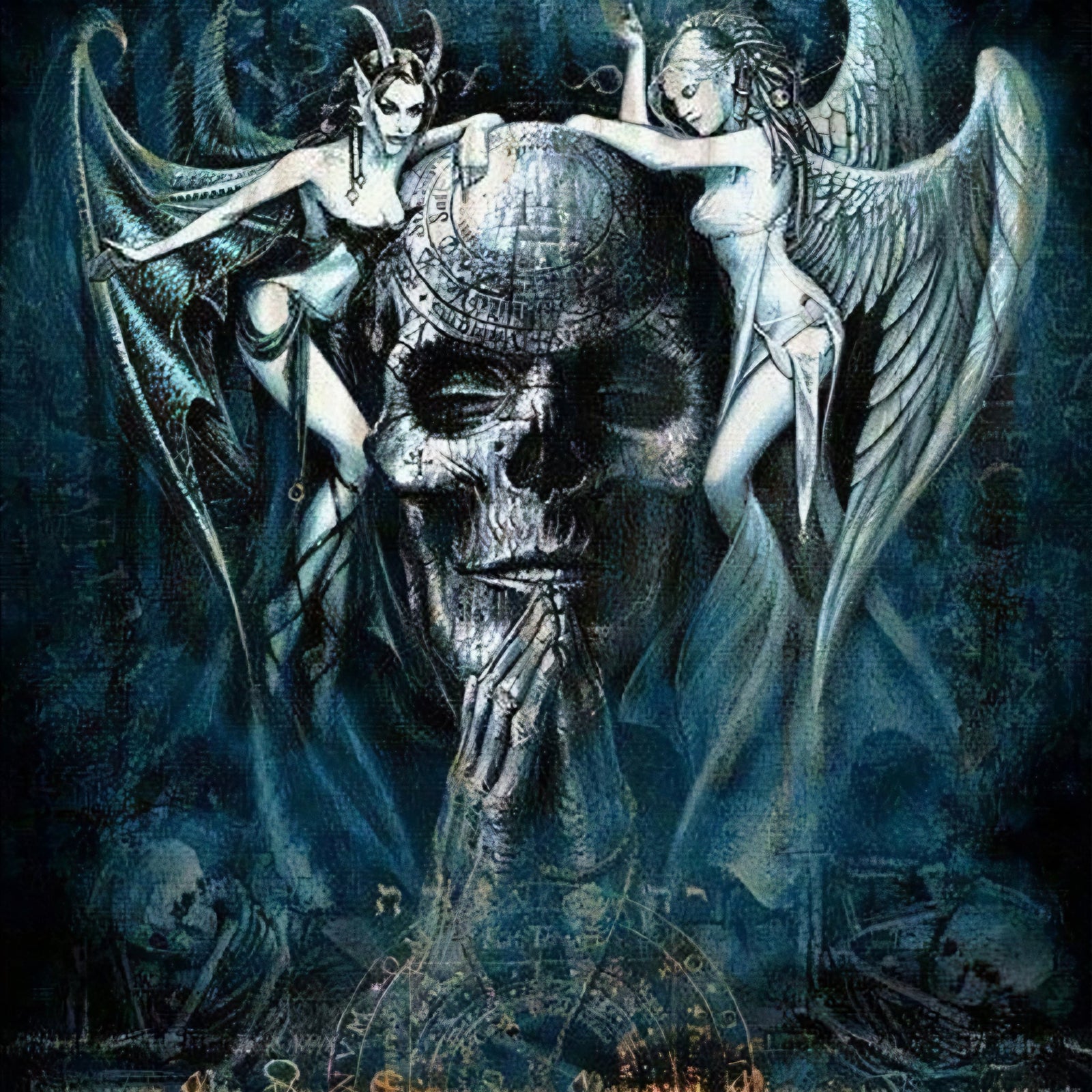 Demons and Skull | Diamond Painting Design - Full Drill Diamond Art with 5d Square or Round Diamonds - AB Drills Available