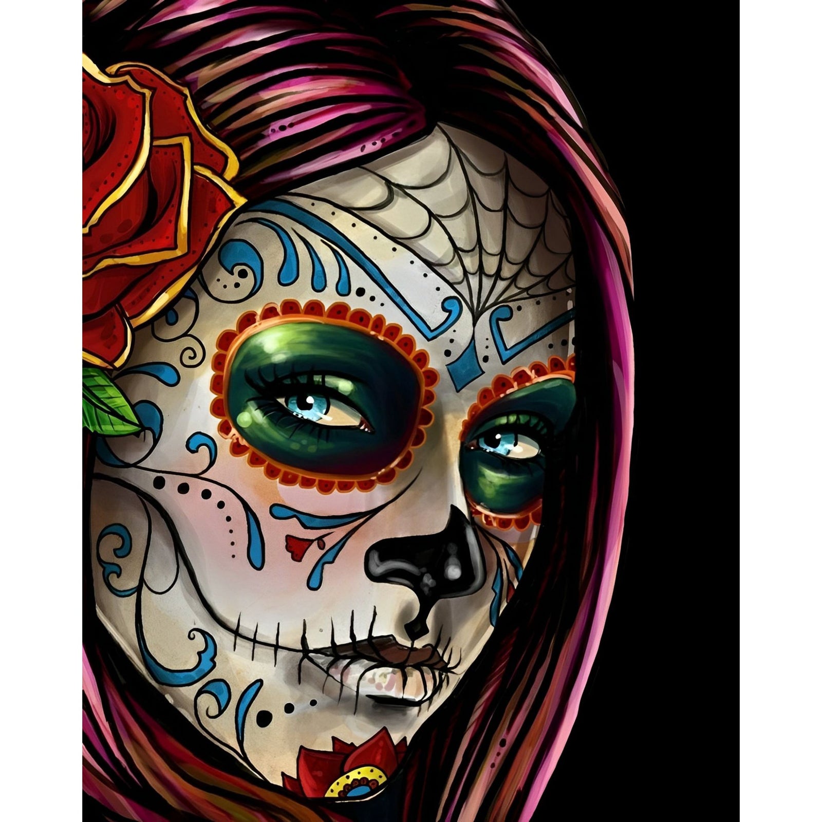 Sugar Skull Girl | Diamond Painting Design - Full Drill Diamond Art with 5d Square or Round Diamonds - AB Drills Available