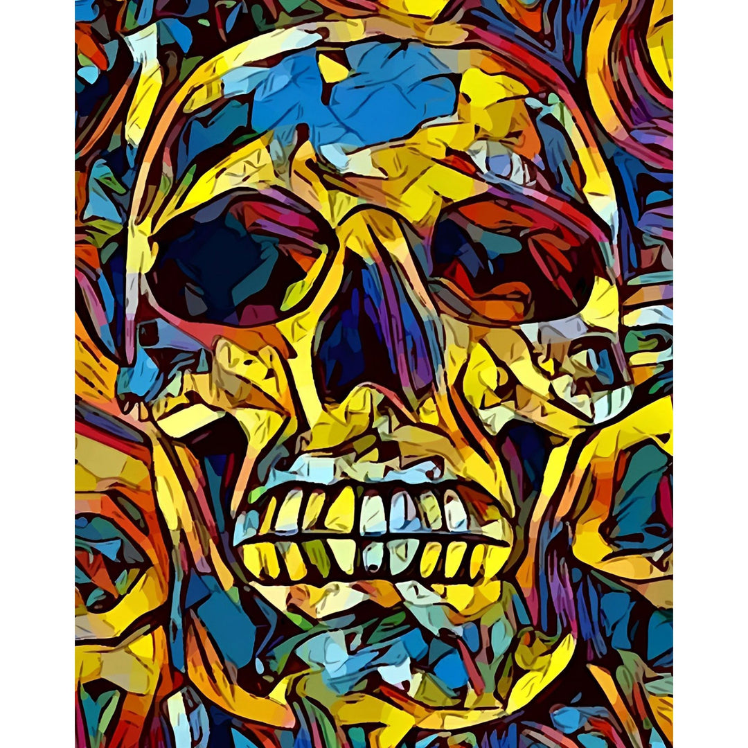 Abstract Rainbow Skull | Diamond Painting
