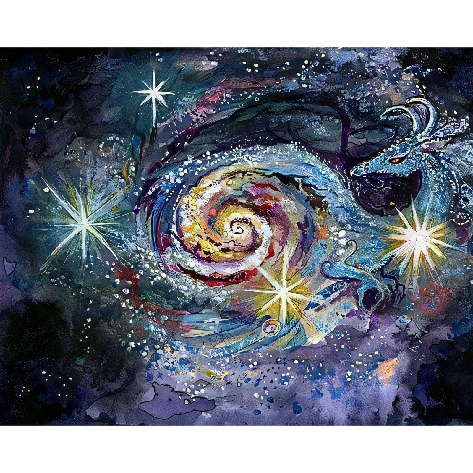 Galaxy Dragon | Diamond Painting Design - Full Drill Diamond Art with 5d Square or Round Diamonds - AB Drills Available