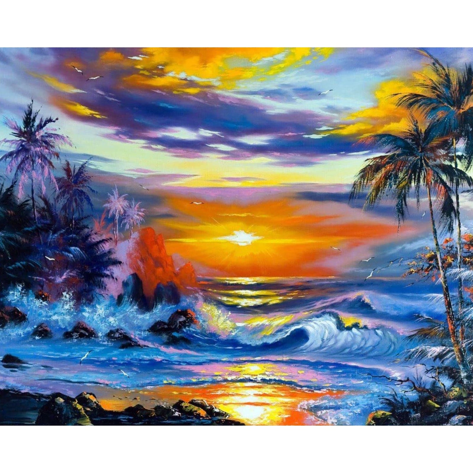 Hawaii Sunset | Diamond Painting Design - Full Drill Diamond Art with 5d Square or Round Diamonds - AB Drills Available