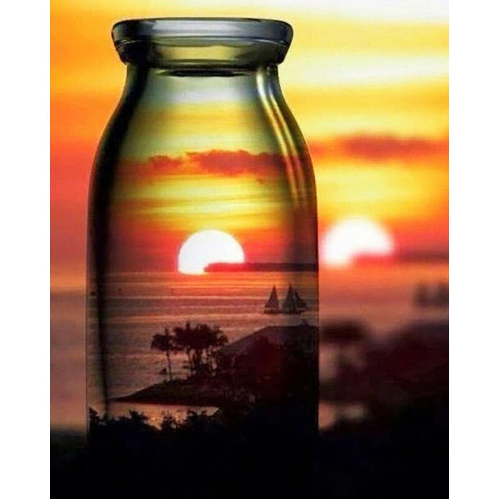 Bottled Sunset | Diamond Painting Design - Full Drill Diamond Art with 5d Square or Round Diamonds - AB Drills Available